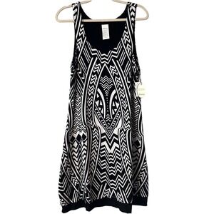 Soma Reversible Lounge Dress Sleeveless Geometric Print Casual Black‎ Size M NWT